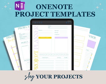 Summer OneNote Project Management Templates for Work Professionals, Project Organizer, Digital Planner, Project Timeline, Project To Do