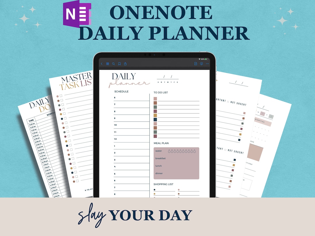 Boho Onenote ADHD Daily Planner Templates, ADHD Hourly Planner ...