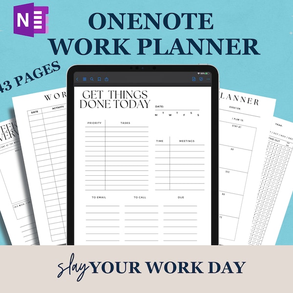 Onenote Adhd Planner for Work Etsy