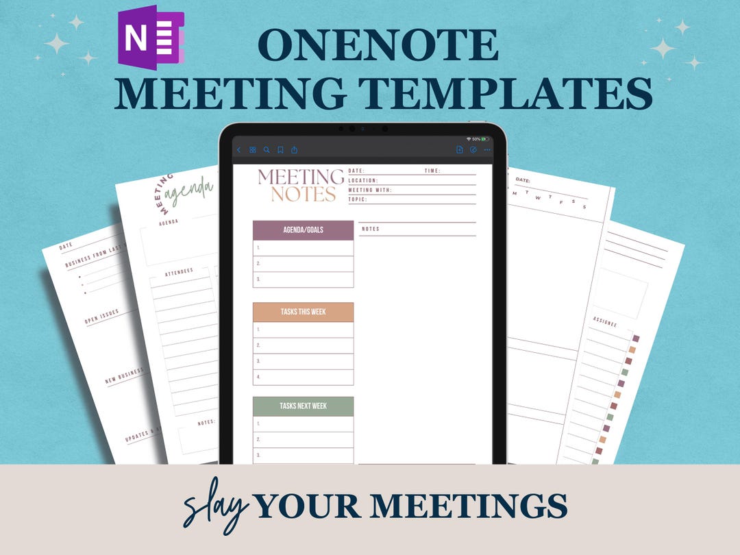 Dark Cottagecore Onenote Meeting Templates for Executive Assistants ...