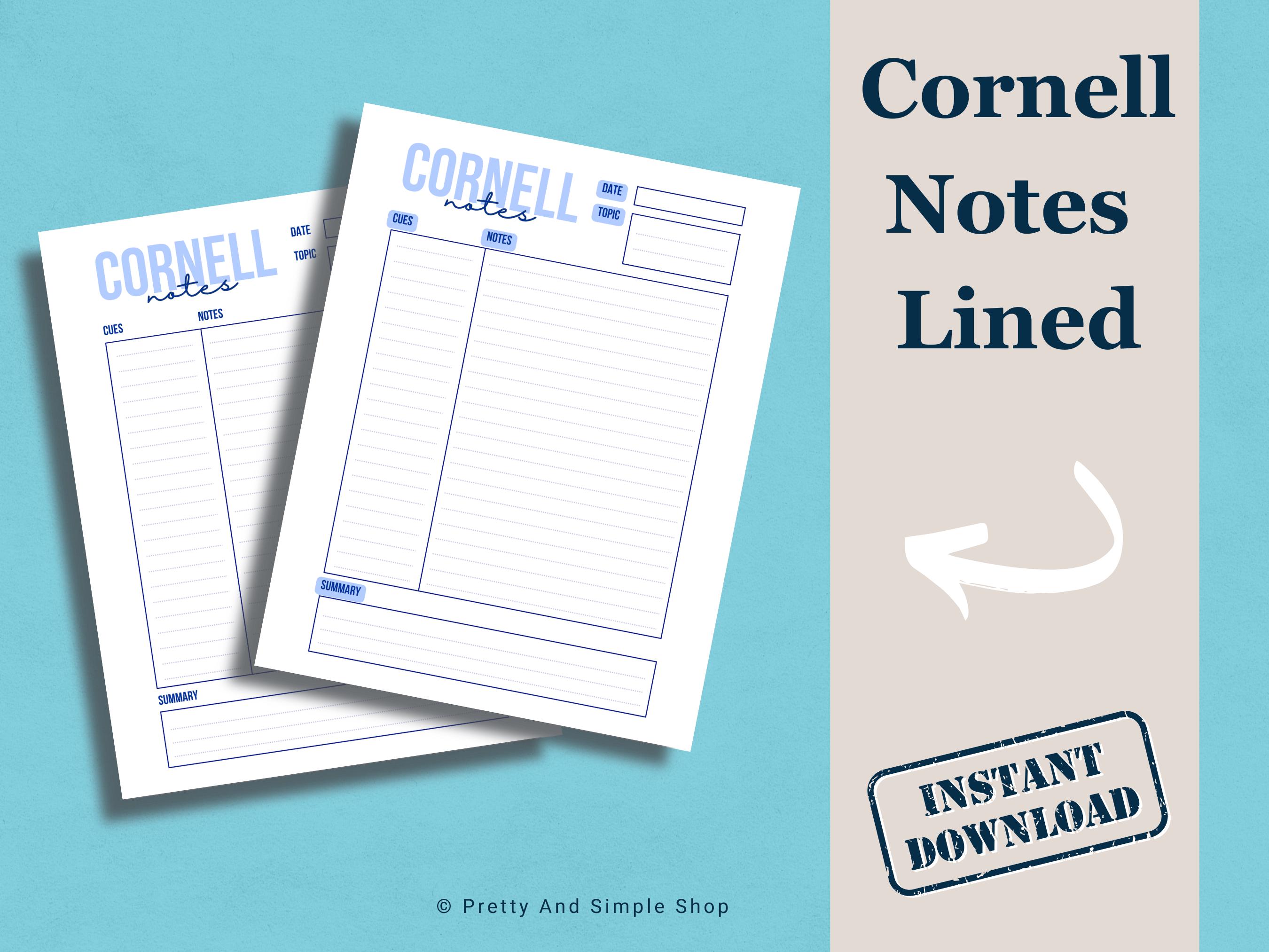 Blue Onenote Cornell Notes Template, Dot Grid Onenote Digital Notepad ...