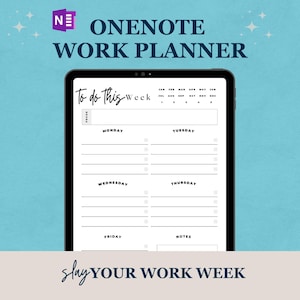 OneNote Work Planner | Work Week - Work Day Organizer | OneNote For Professionals Meetings Project Management Daily Weekly To - Do | Undated