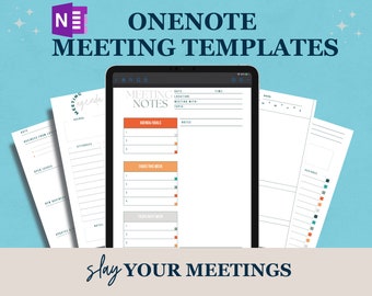 Minimalist OneNote Meeting Templates for Work Professionals, Meeting Agenda, Meeting Notes, Meeting Minutes, 1:1 Meeting Templates, M365