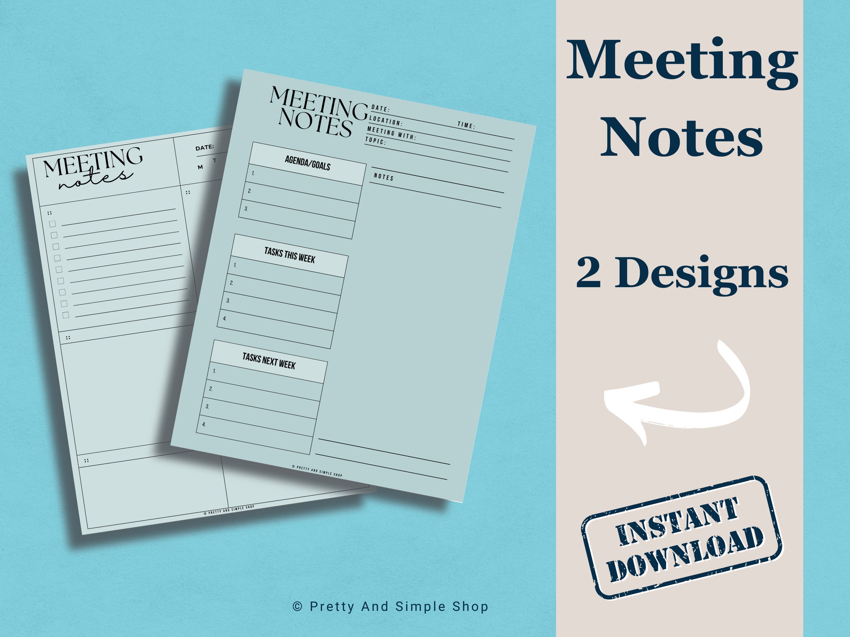 Aesthetic Onenote Meeting Templates for Work Professionals, Meeting ...
