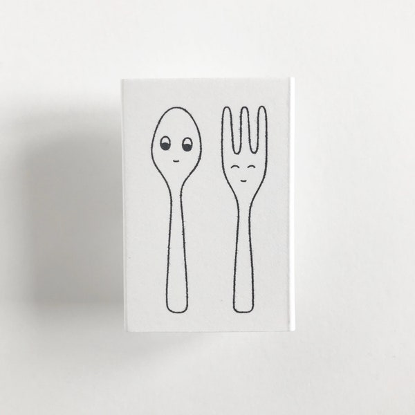 spoon & fork. mini tampons / rubber stamps