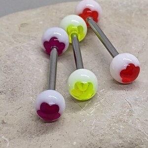 UV Flower Ball Barbell ~ Tongue or Nipple ~