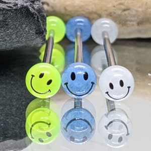 UV Smiley Gesicht Industrial Bar ~ Industrial Barbell ~ Industrial Piercing - SMILE -