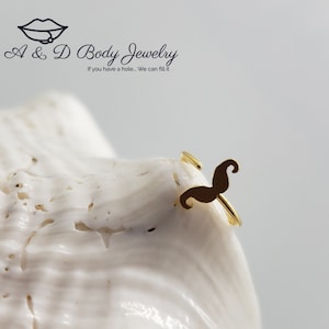 Gold Plated Mustache Nose Ring