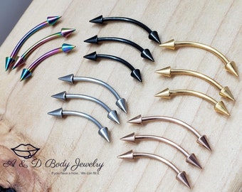 Colored Spike Curved Barbell