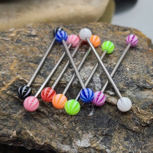 Candy Striped Industrial Barbell ~ Industrial Piercing
