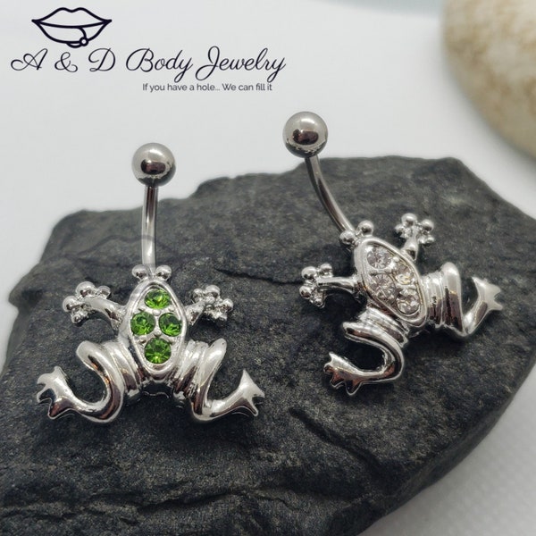 Frog Belly Ring Etsy