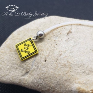 Pregnancy Navel Ring "Baby on Board" ~ Belly Ring