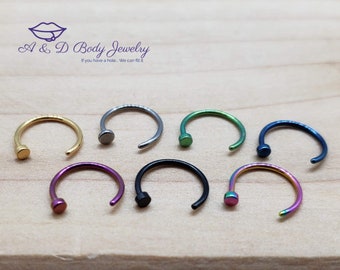Colorful Nose Hoop Jewelry ~ 20 Gauge