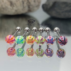 Candy Ball Design Tongue Barbell with Metallic Coating