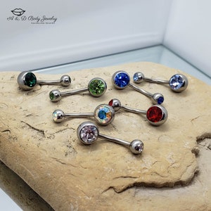 Anillo de ombligo de circonita cúbica