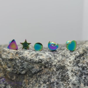 Kraakbeenhalter met gemengde vormen - regenboog - hart-, ster-, halvemaan-, rond- en driehoekvorm