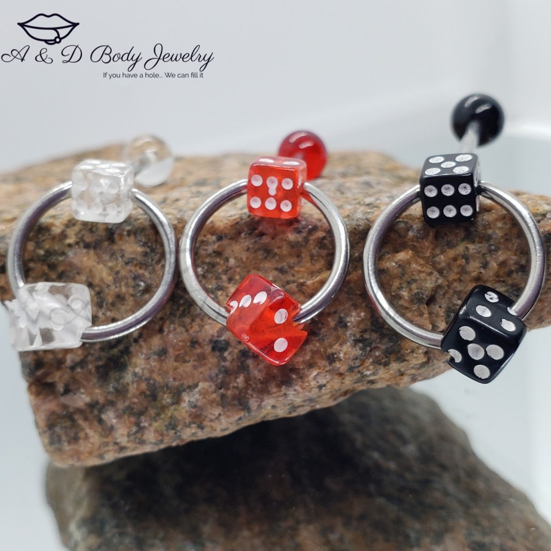 Dice Knocker Tongue Barbells Etsy