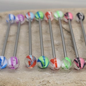 Marble Design Industrial Barbell ~ Industrial Piercing