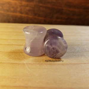 Rainbow Fluorite Plugs, Double Flared Pair, Organic Plugs 7/8 (22mm