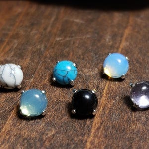 Semi Precious Stone Dermal Anchor Top - 14 Gauge & 16 Gauge