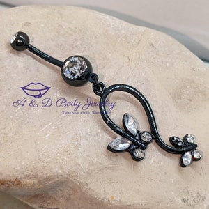 Schmetterling Bauchnabel Ring 14 Gauge aus Chirurgenstahl