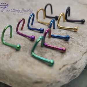 Dome Ball Titanium IP Steel Nose Screw ~ Nose Bone ~ 20 Gauge & 18 Gauge