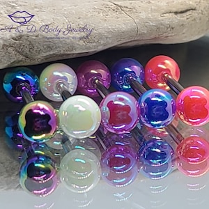 Metallic Colored Barbell ~ Tongue or Nipple ~
