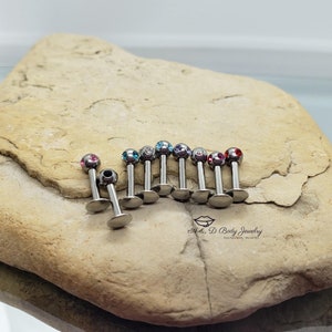 Cubic Zirconia Multi Gem Lip Labret
