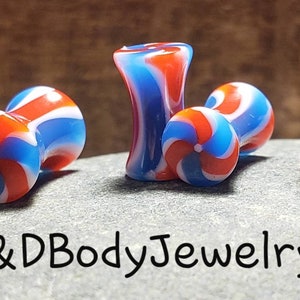 Red, White, & Blue Double Flared Plug