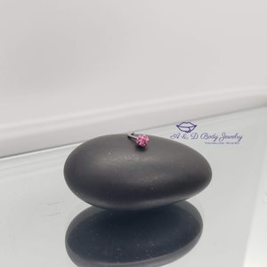 Ferido Ball L Shape Nose Stud 20 Gauge Pink