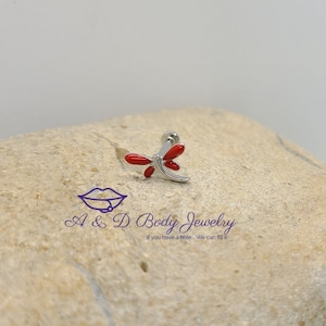 Red Dragonfly Internally Threaded Lip Labret