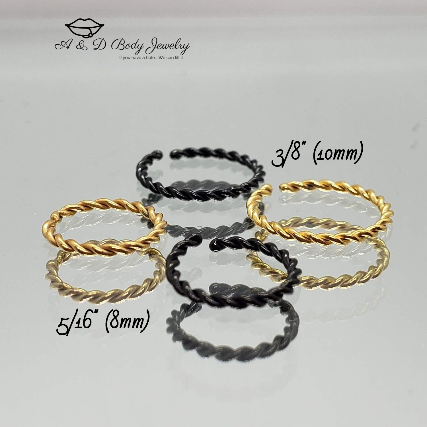 Rounded End Cut Rings ~ Hoops ~ Braided ~ Annealed ~ 14, 16, 18, & 20 ...