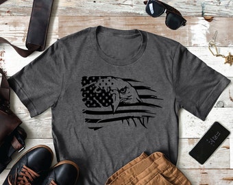 Patriotic Eagle Flag- Men's  T-Shirt