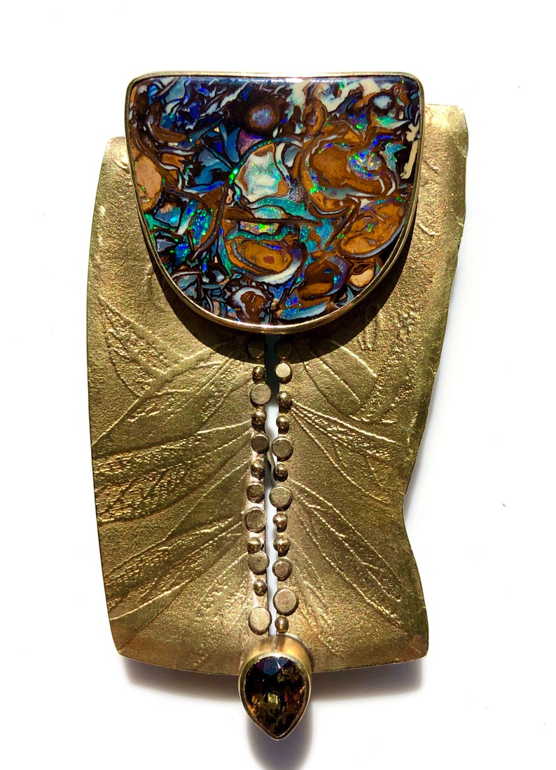 Rare Sydney Lynch Brooch/pendant Boulder Opal Oxidized Etsy