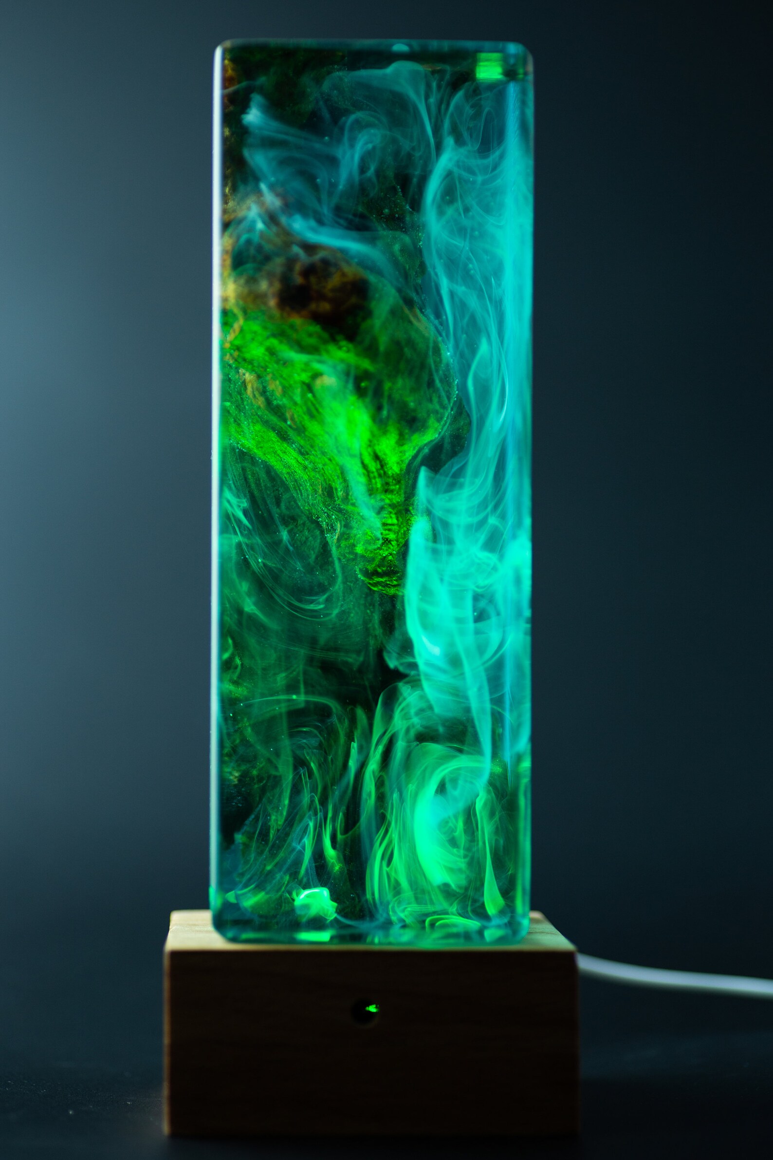 Wood and Resin Lamp Wooden Resin Furnitureepoxy Lamp Etsy