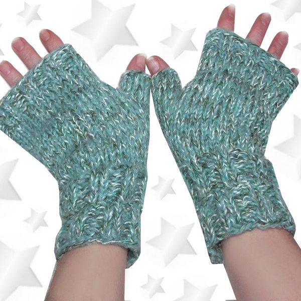 Handschuhe *Mint* unisex Fingerlos handgestrickt