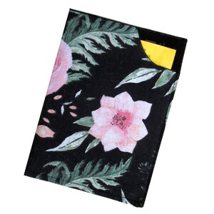 Impfpasshülle doppellagige Baumwolle verstärkt *Rosa Blumen* Impfbuch Hülle Impfausweishülle Schutzhülle waschbar