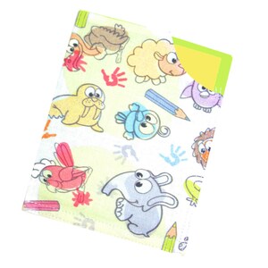 Impfpasshülle doppellagige Baumwolle verstärkt *Bunte Tiere* Impfbuch Hülle Impfausweishülle Schutzhülle waschbar