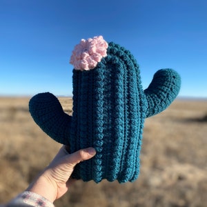Teal Cactus Pillow