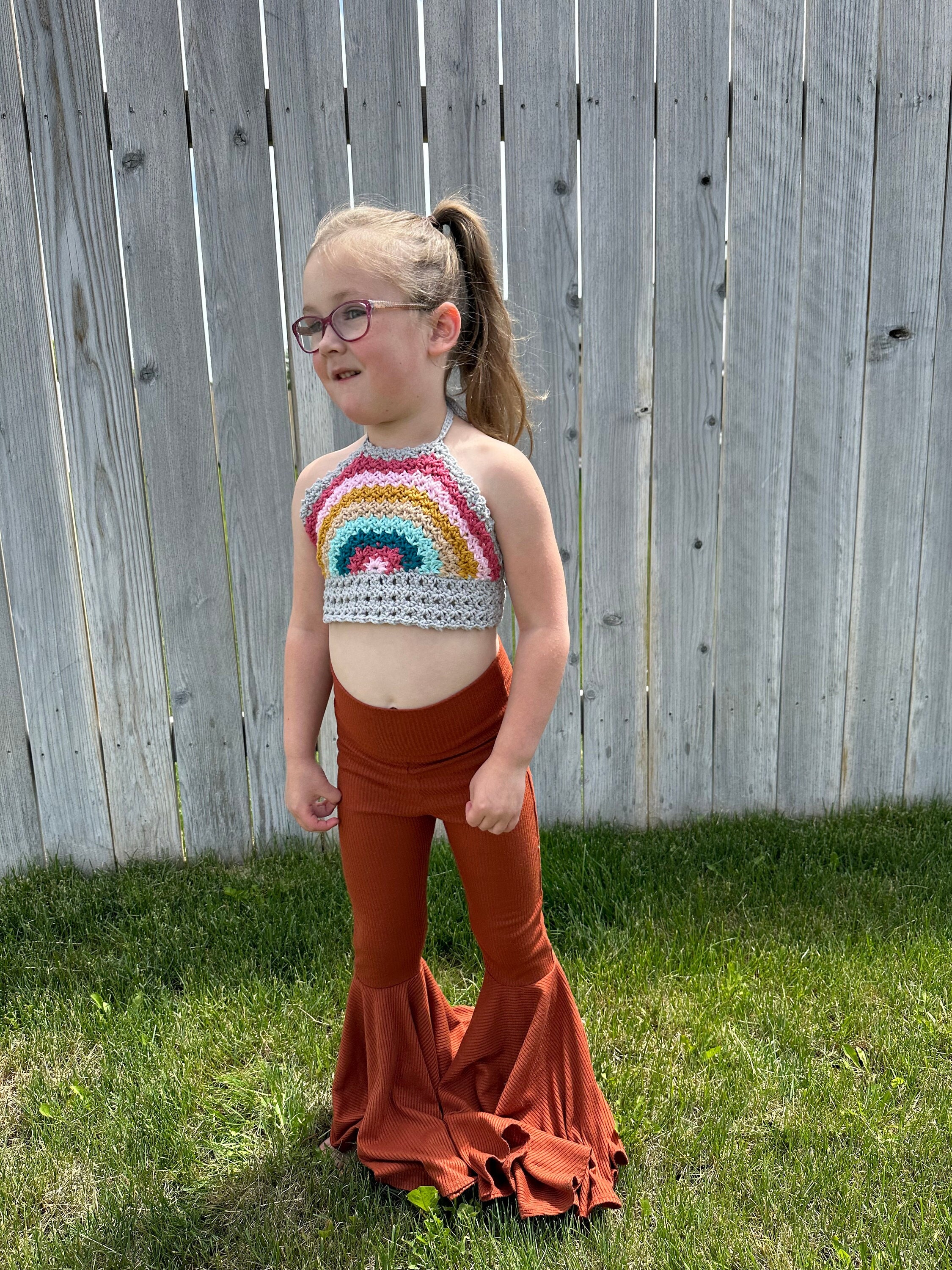 Rainbow Kids Crop Top, Vibrant Kids Halter Top, All Cotton - Etsy