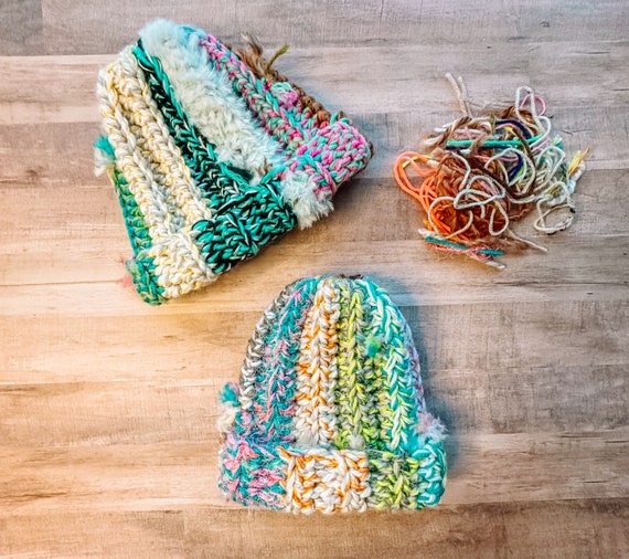 Scrappy Beanie, Up-cycled Beanie, Zero Waste Beanie, Scrap  display picture 3
