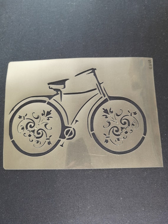 Bicycle with hearts stencil,flexible,reusable,125mic,wall decor,home decor,furniture painting,card making stencil from BitofeverythingbyB