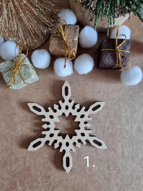 Christmas Tree Wooden Snowflake Ornaments,xmas Tree Wooden Snowflakes  Decorations, Wood Snowflake, Christmas Tree Decorations,wooden Decor 