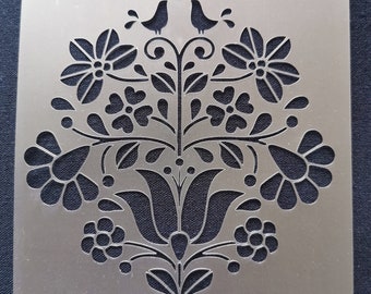 Hungarian folk stencil,flexible,reusable,125mic,wall decor,home decor,furniture painting,card making,craft stencils from BitofeverythingByB