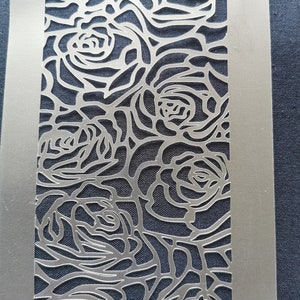 Pochoir motif roses, flexible, réutilisable, 125 microns, décoration murale, décoration d'intérieur, peinture de meubles, fabrication de cartes, pochoirs artisanaux de BitofeverythingByB