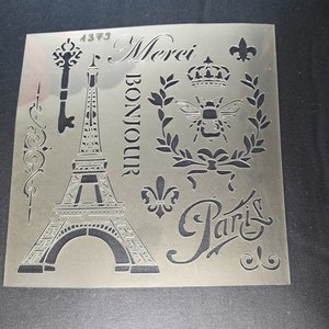 Pochoir de Paris, flexible, réutilisable, 125micron, décoration murale, décoration intérieure, peinture de meubles, pochoir artisanal de fabrication de cartes de BitofeverythingbyB