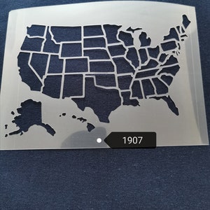 No1907 Etats-Unis pochoir de carte, flexible, réutilisable, 125mic, décor de mur, décor à la maison, peinture de meubles, fabrication de carte, pochoirs d’artisanat de BitOfEverythingByB