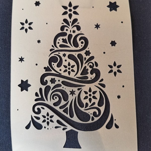 Christmas tree stencil,flexible,reusable,125mic,wall decor,home decor,furniture painting,card making,craft stencils from BitofeverythingByB