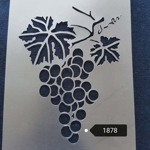 No1878 Grape stencil,flexible,reusable,125mic,wall decor,home decor,furniture painting,card making,craft stencils from BitOfEverythingByB