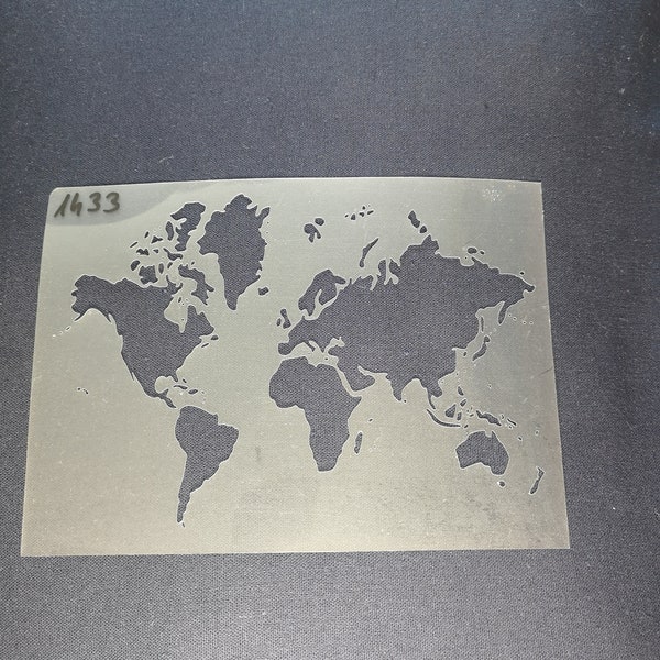 World map stencil,flexible,reusable,125micron,wall decor,home decor,furniture painting,card making,craft stencils from BitofeverythingbyB